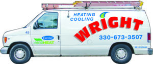 Wright Heating and Cooling logo/van