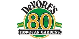 DeVore's Hopocan Gardens 80th logo